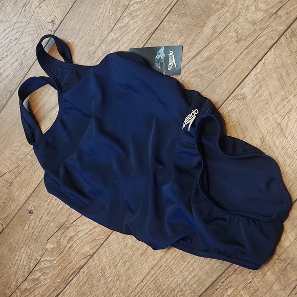 Girls Sz12/26 Speedo Navy One-Piece Competitive Swimsuit - Picture 3 of 6